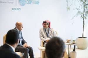 منصور بن زايد يبحث مع الرئيس الموريتاني تعزيز العلاقات الثنائية على هامش COP28