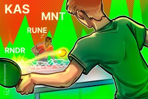 ارتفاع سعر البيتكوين نحو 40 ألف دولار يعزز المعنويات في KAS وRUNE وMNT وRNDR