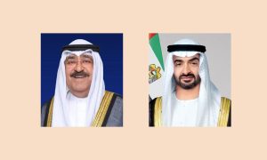 محمد بن زايد يستقبل أمير الكويت في قصر الوطن