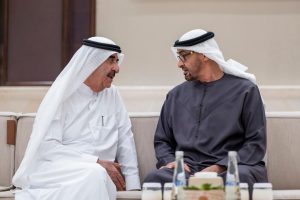 رئيس الدولة يستقبل حاكم أم القيوين ويتبادلان التهاني بمناسبة شهر رمضان