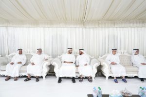 محمد بن سعود والشيوخ يعزّون في وفاة خالد القاسمي