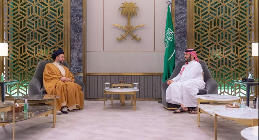 ولي العهد يستقبل زعيم تيار الحكمة في جمهورية العراق