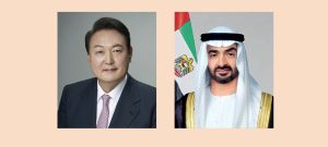 جرت لسموه مراسم استقبال رسمية .. الرئيس الكوري يستقبل رئيس الدولة