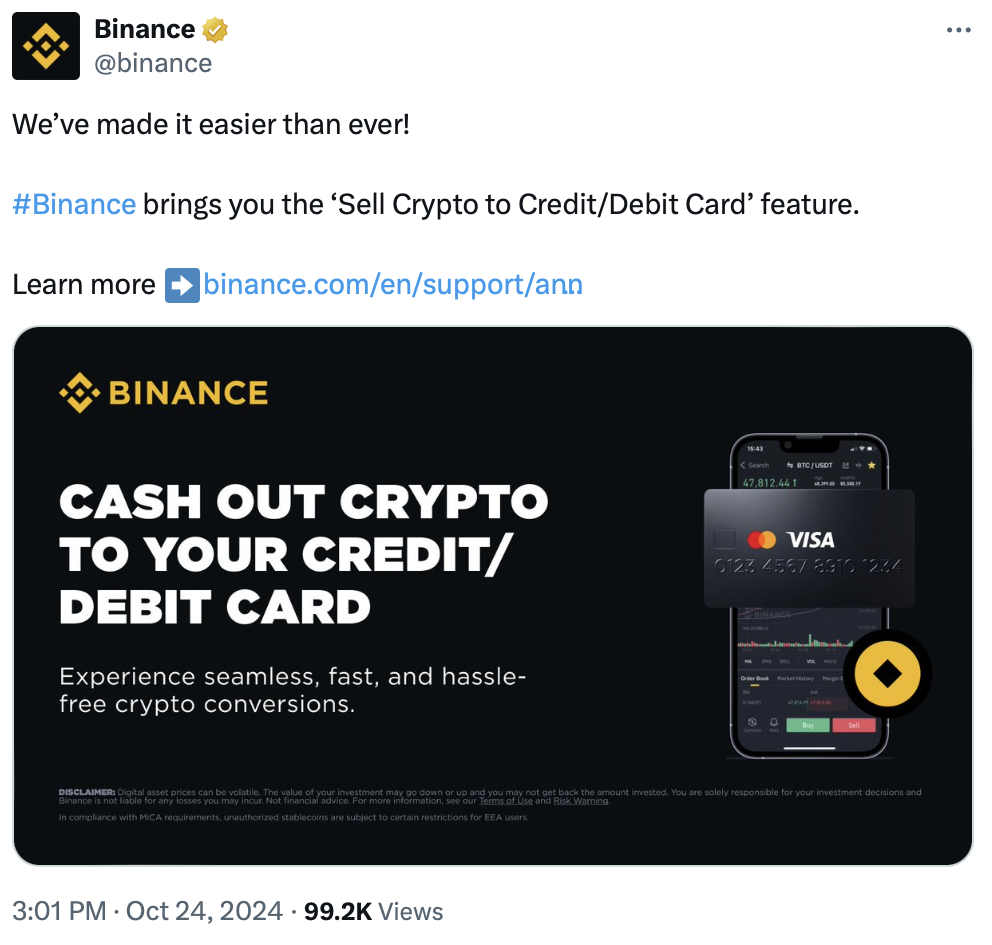 العملات الورقية، Binance، السياسة