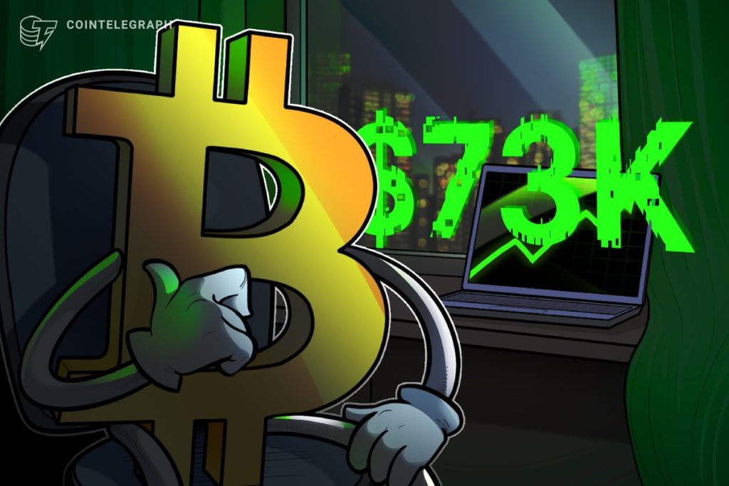 يرى محلل بيتكوين أن سعر بيتكوين “مخيف” يرتفع مع استقرار التمويل عند ٧٣ ألف دولار