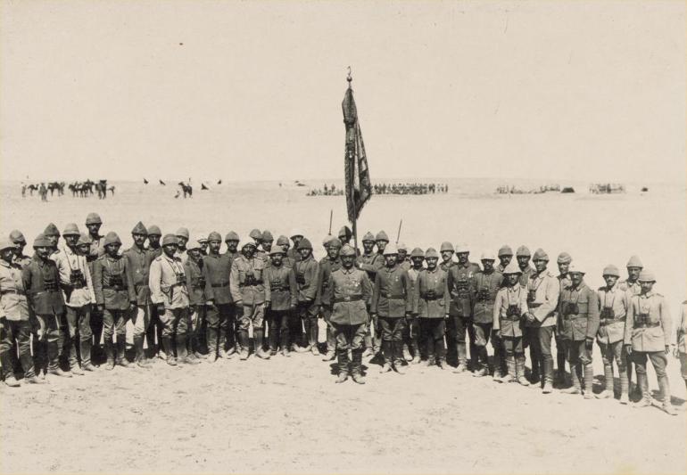 Officers of the regiment that successfully defended Gaza during the first battle.