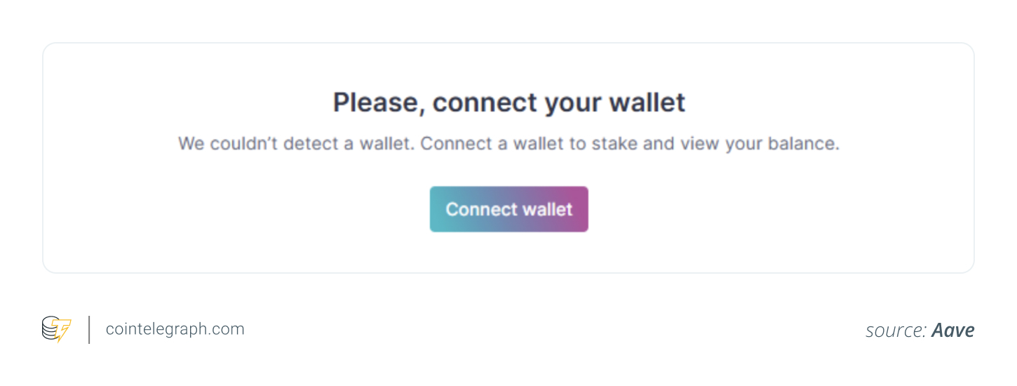 قم بتوصيل محفظتك بمنصة AAVE