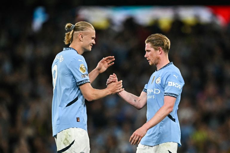 Erling Haaland و Kevin de Bruyne رد فعل.