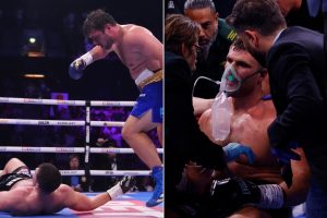 شاهد.. تزويد ملاكم بالأكسجين بعد تعرضه لضربة قاضية