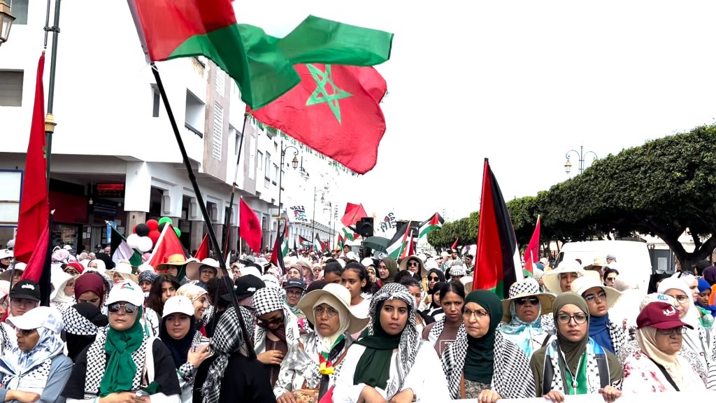 مسيرة شعبية حاشدة في الرباط تنديدا بالعدوان على غزة وإيران