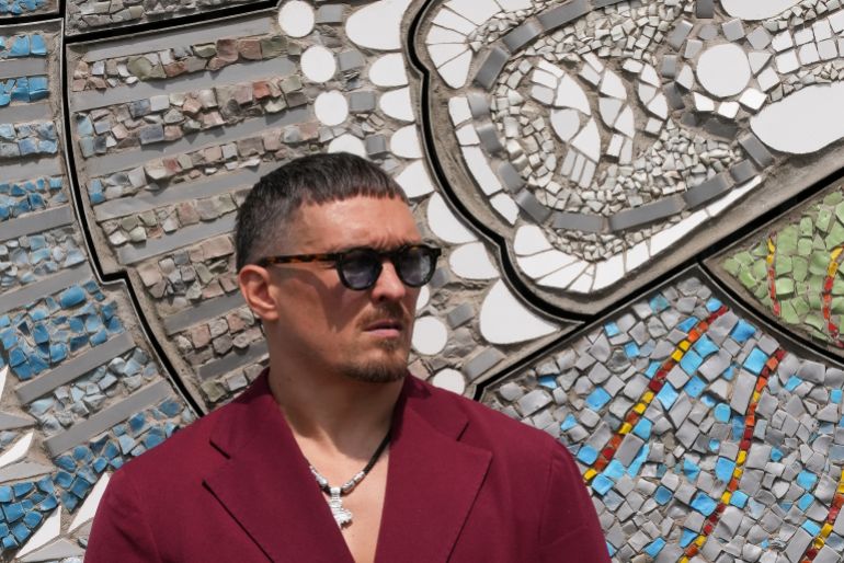 يتفاعل Oleksandr Usyk.