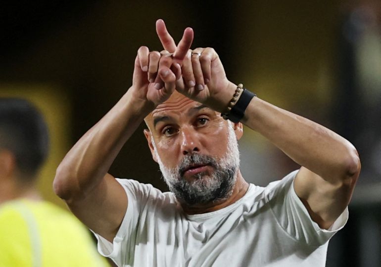 يتفاعل مدير مدينة مانشستر سيتي بيب غوارديولا بدوام كامل قبل وقت إضافي في كأس العالم للنادي