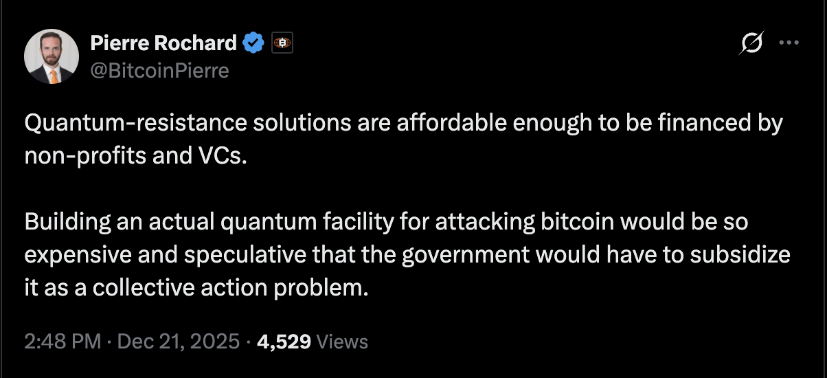 بيتكوين كور، الحوسبة الكمومية، اعتماد بيتكوين