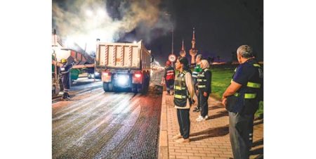 وزيرة الأشغال تفقّدت أعمال الصيانة وفرش الطبقة الإسفلتية بشارع الخليج العربي