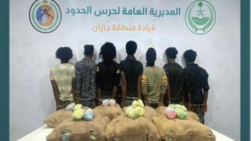 القبض على 9 مخالفين إثيوبيين لتهريبهم القات والحشيش بمنطقتي عسير وجازان