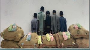 القبض على 5 مخالفين إثيوبيين ويمنيين لتهريبهم 124 كجم من القات