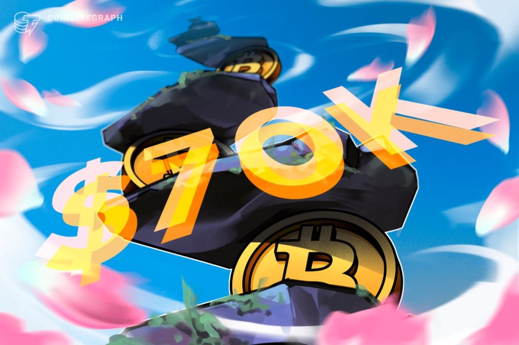 تمسك BTC بأقل من 70 ألف دولار، والتضخم في اليابان أقل من 2٪: شهر في الرسوم البيانية