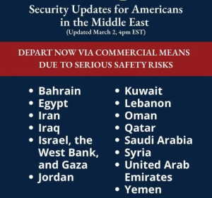 واشنطن تحذر رعاياها: غادروا الشرق الأوسط فوراً