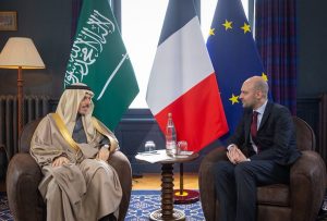 وزير الخارجية يلتقي نظيره الفرنسي ويبحثان المستجدات في المنطقة