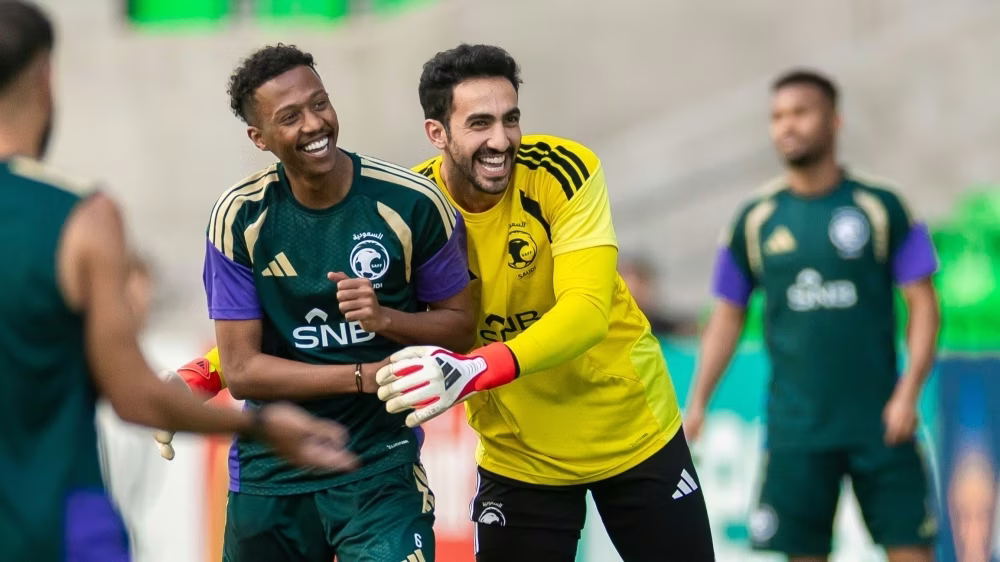 تحضيرات الأخضر قبل مباراة المنتخب السعودي والأوروغواي
