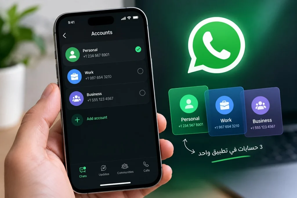 «واتساب» يفاجئ مستخدمي آيفون.. 3 حسابات في تطبيق واحد – أخبار السعودية