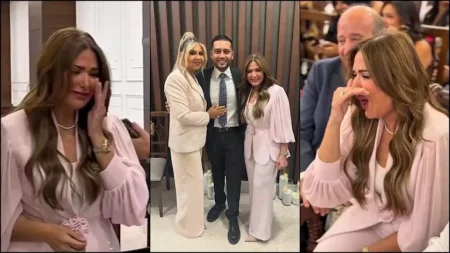 صابرين تبكي في عقد قران نجلها نور.. «فرحة عمري» – أخبار السعودية